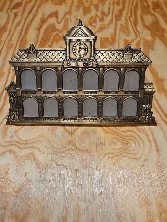Other - Bronze-Tone School House Picture Frame Display - Unbranded